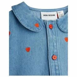 Robe Mini Cœurs Coton Bio | Denim