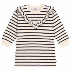 Robe Molleton Rayée | Bleu marine
