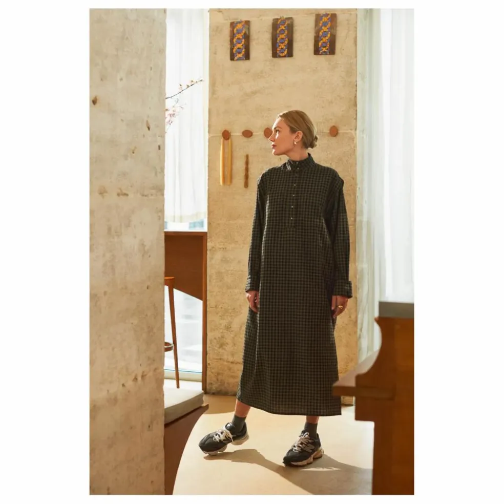 Robe Nayla Vichy - Collection Femme | Vert kaki