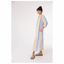 Robe Nina Cruz Coton Bio | Bleu