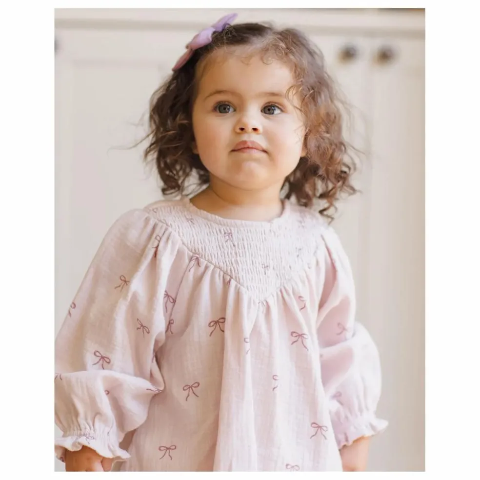 Robe Nœuds Gaze de Coton Bio | Lilas