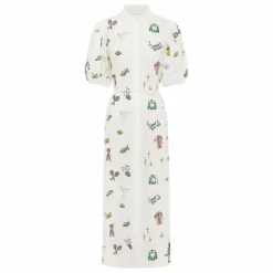 Robe Play Brodée Lin | Crème
