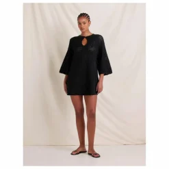 Robe Pointelle Coton Bio | Noir