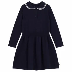 Robe Pull Col Claudine Coton Bio | Bleu marine