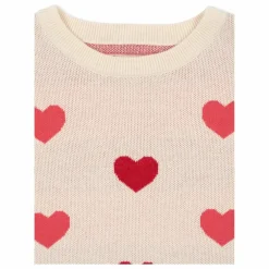 Robe Pull Lapis Cœurs Coton Bio | Rose pâle