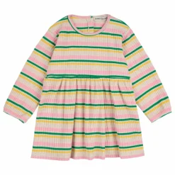 Robe Rayée Côtelée Coton Bio | Ecru