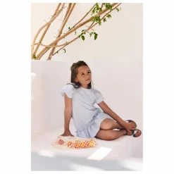 Robe Rayée Volants | Bleu