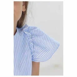Robe Rayée Volants | Bleu