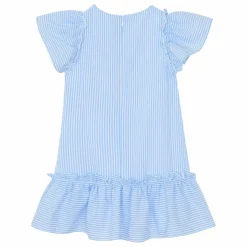 Robe Rayée Volants | Bleu