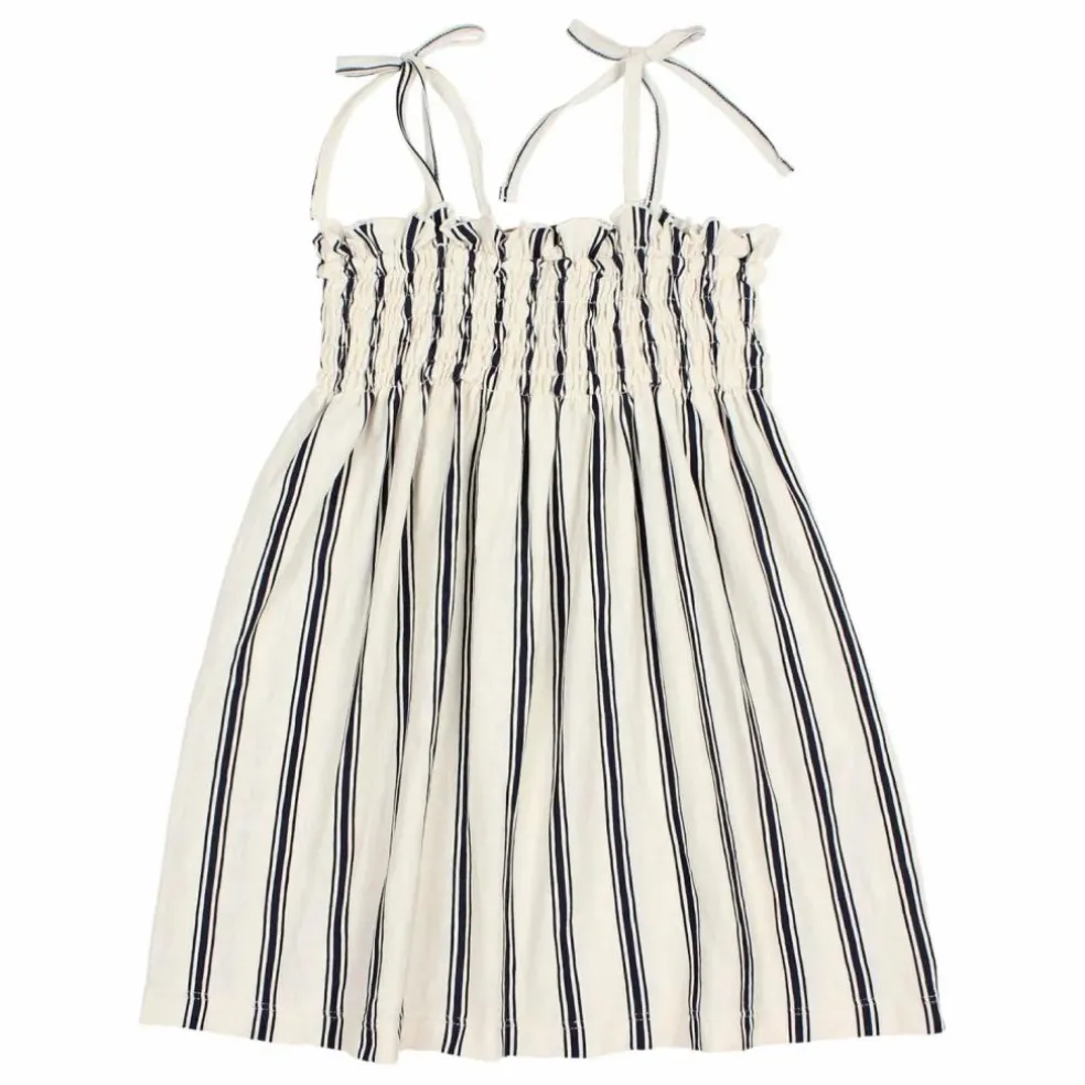 Robe Rayures Coton Bio | Bleu nuit