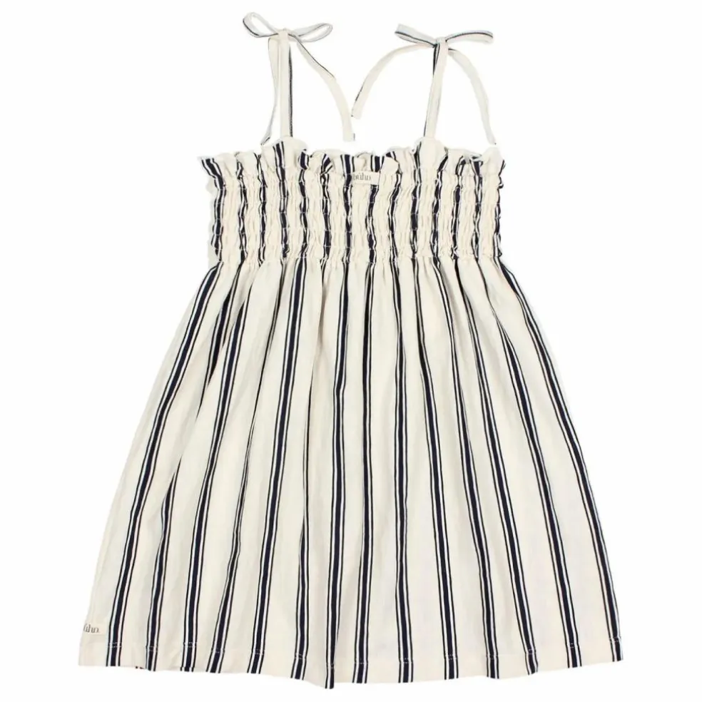 Robe Rayures Coton Bio | Bleu nuit