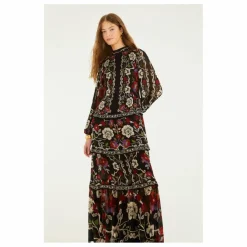 Robe Rococo Flowers | Noir