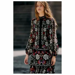 Robe Rococo Flowers | Noir