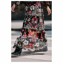 Robe Rococo Flowers | Noir