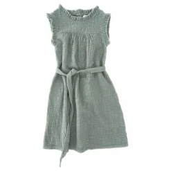 Robe Ruchée | Gris vert