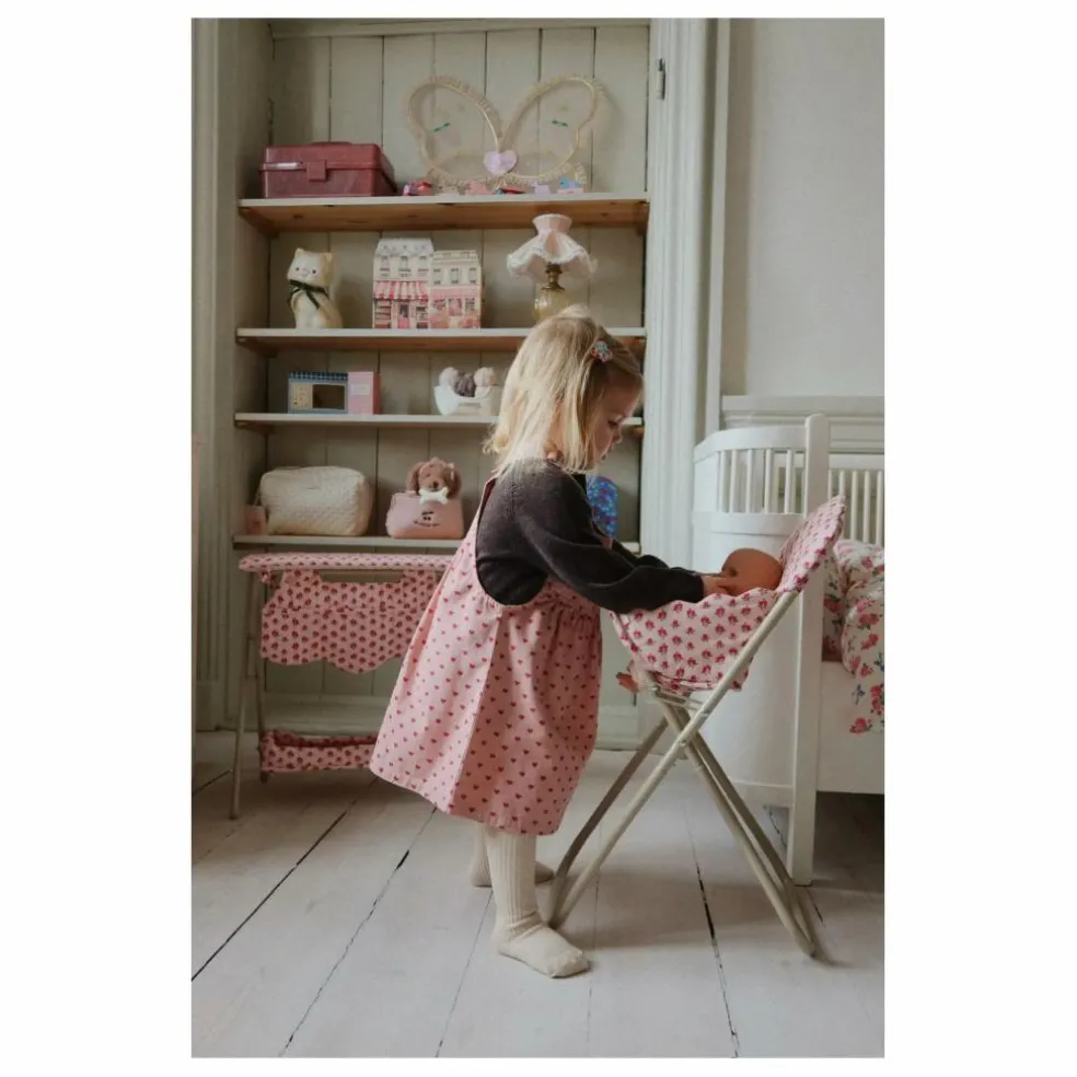 Robe Salopette Nola Cœurs Coton Bio | Rose