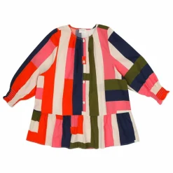 Robe Skye Rayée Popeline | Rose