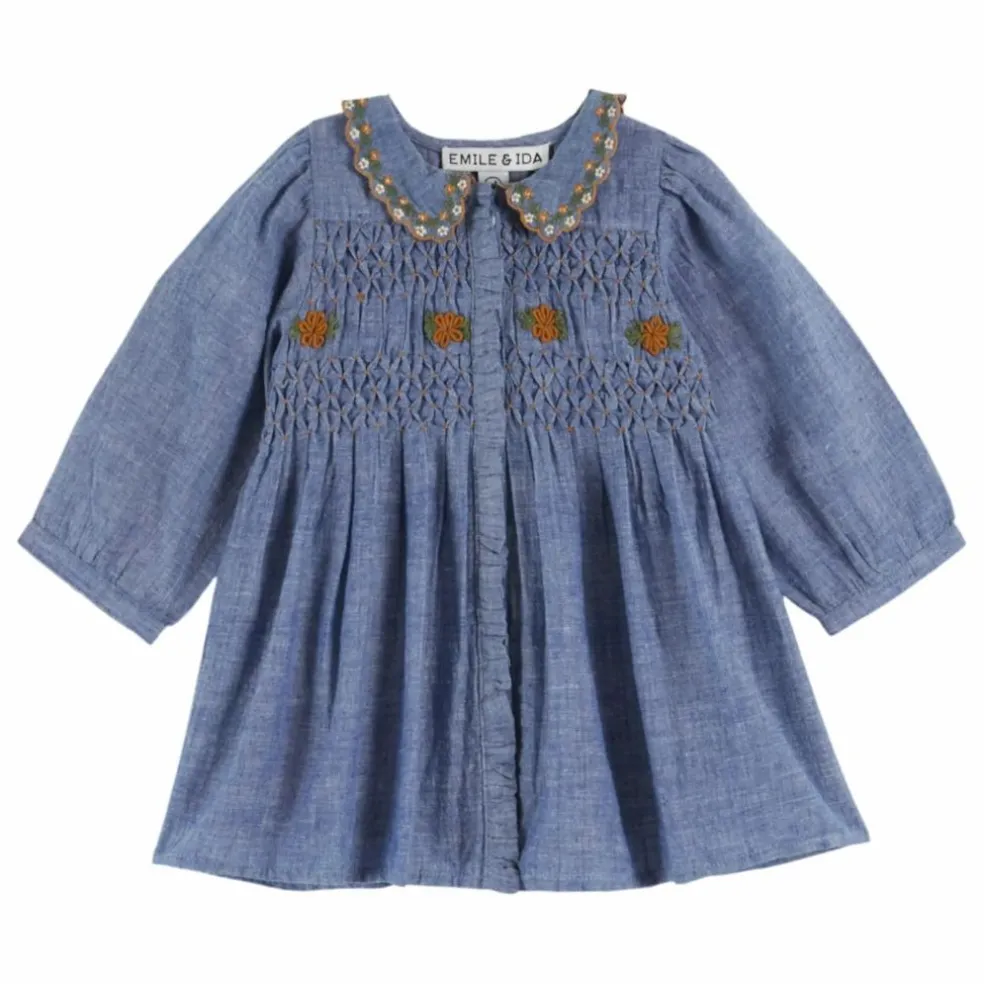 Robe Smockée | Bleu