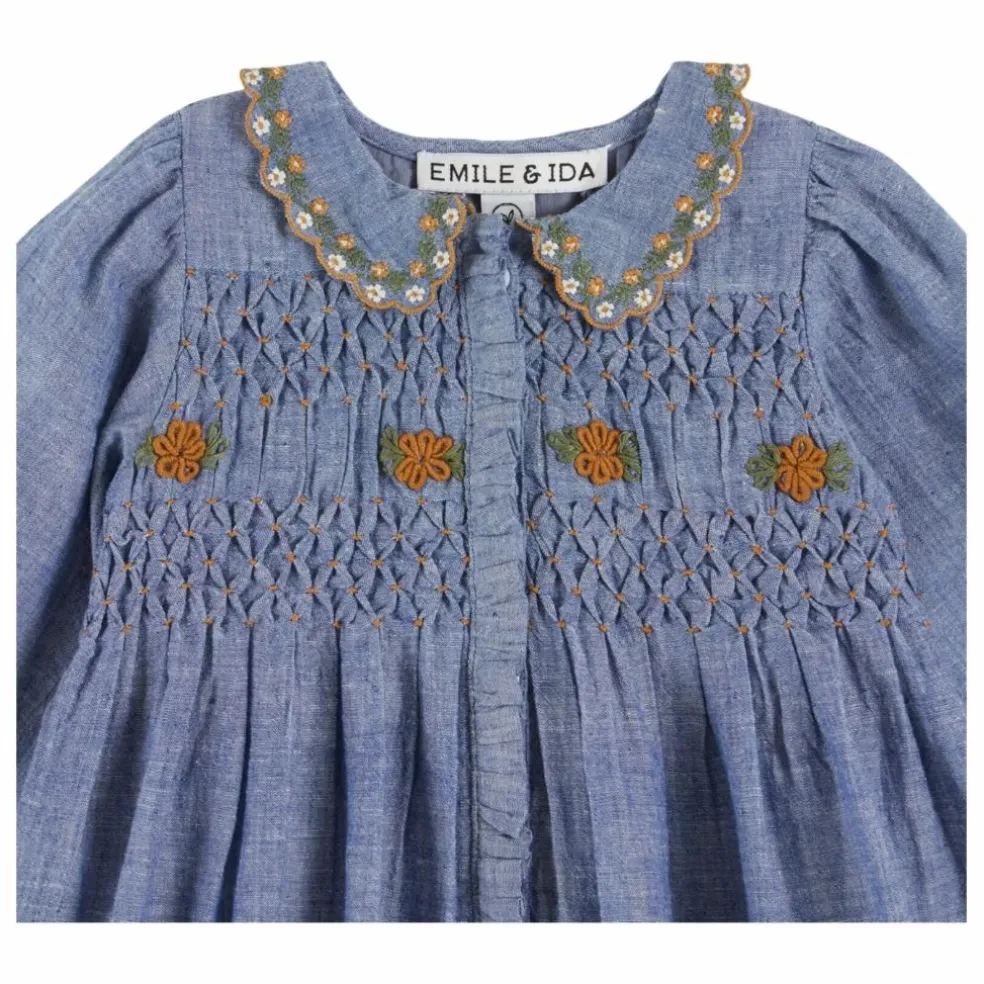 Robe Smockée | Bleu