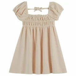 Robe Smockée Eponge | Ecru
