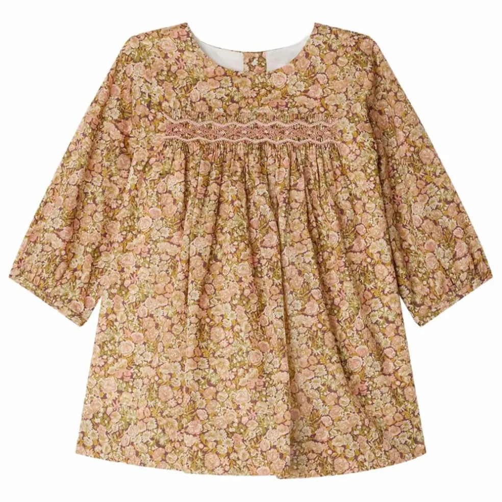 Robe Smockée Felicie Liberty Coton Bio | Mauve