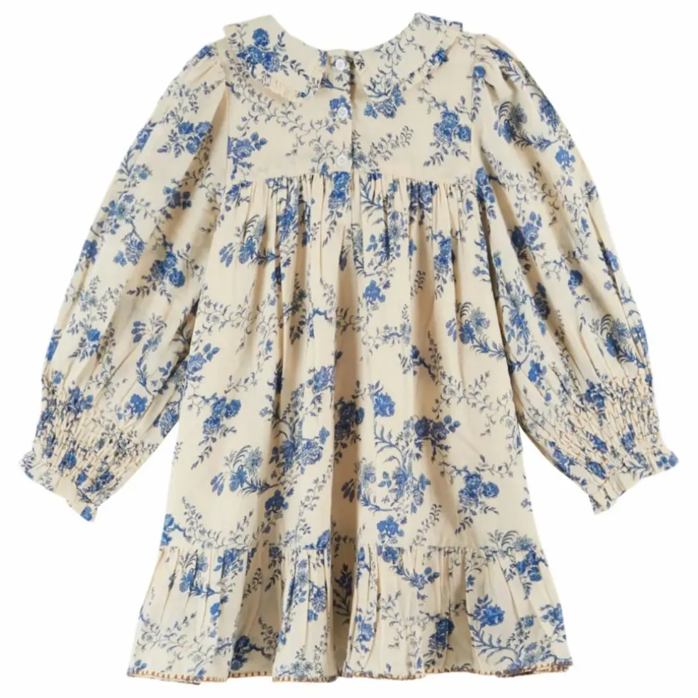 Robe Smockée Fleurie | Ecru