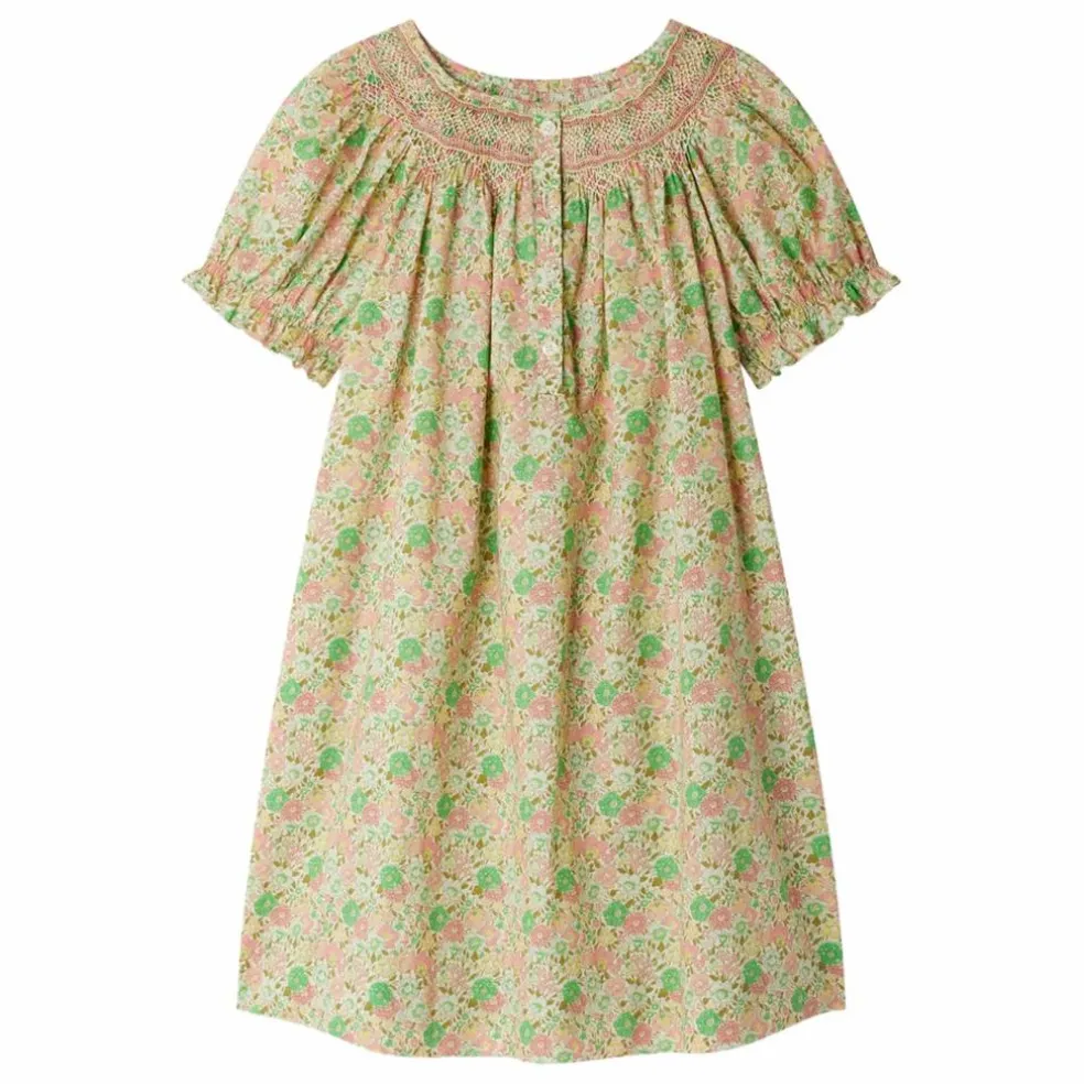 Robe Smockée Jarah Liberty Coton Bio | Ecru