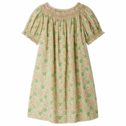 Robe Smockée Jarah Liberty Coton Bio | Ecru