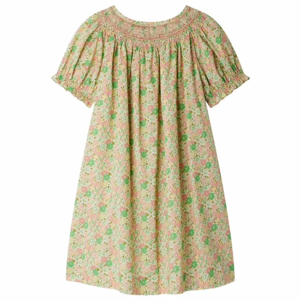 Robe Smockée Jarah Liberty Coton Bio | Ecru