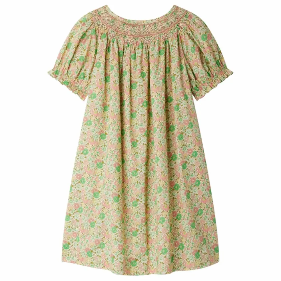 Robe Smockée Jarah Liberty Coton Bio | Ecru