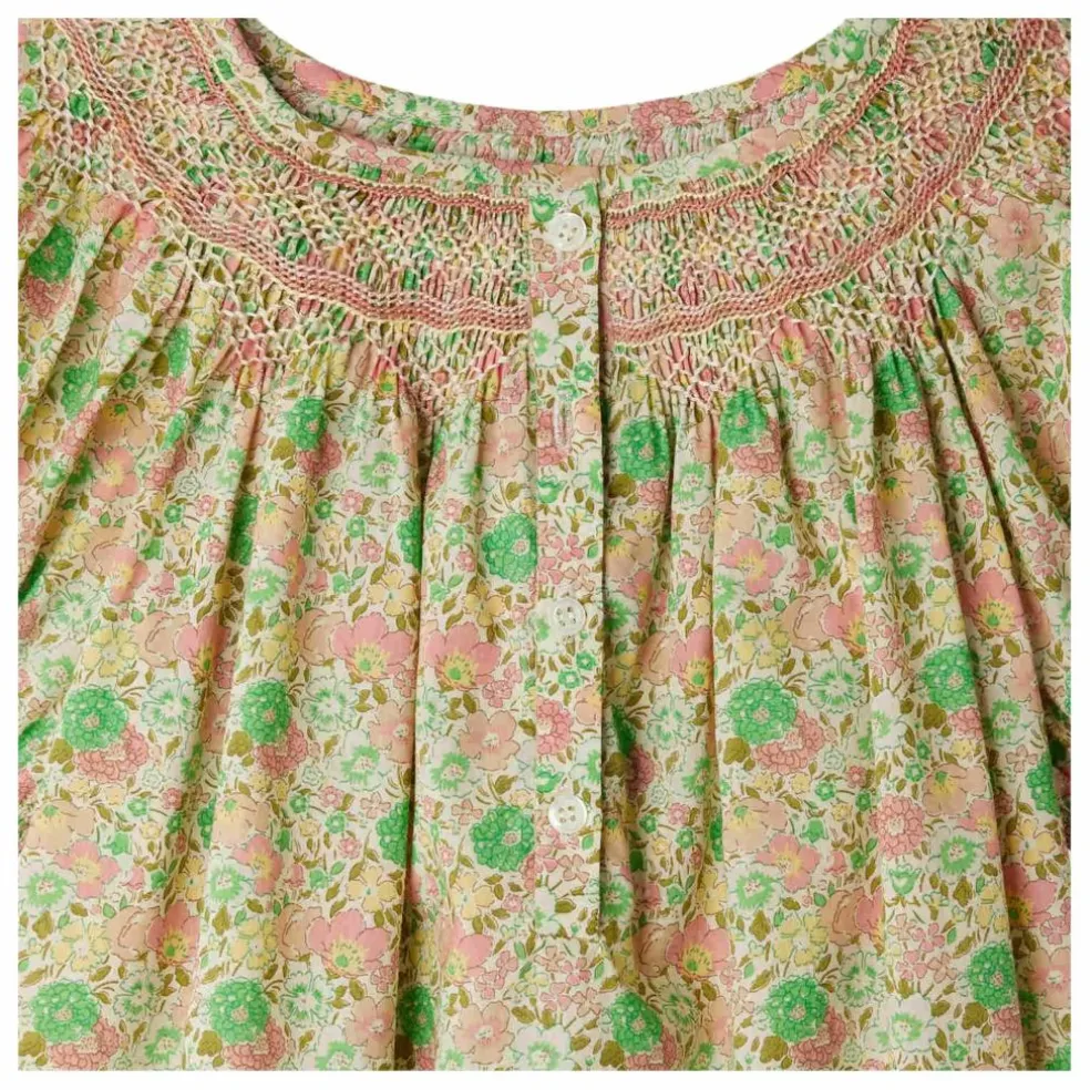 Robe Smockée Jarah Liberty Coton Bio | Ecru