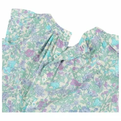 Robe Smockée Pais Liberty Coton Bio | Vert d'eau