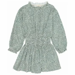 Robe Smockée Volants | Vert Cèdre