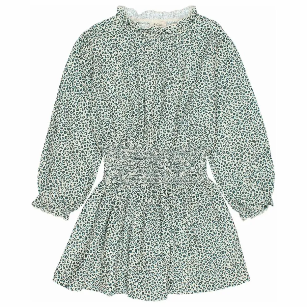 Robe Smockée Volants | Vert Cèdre