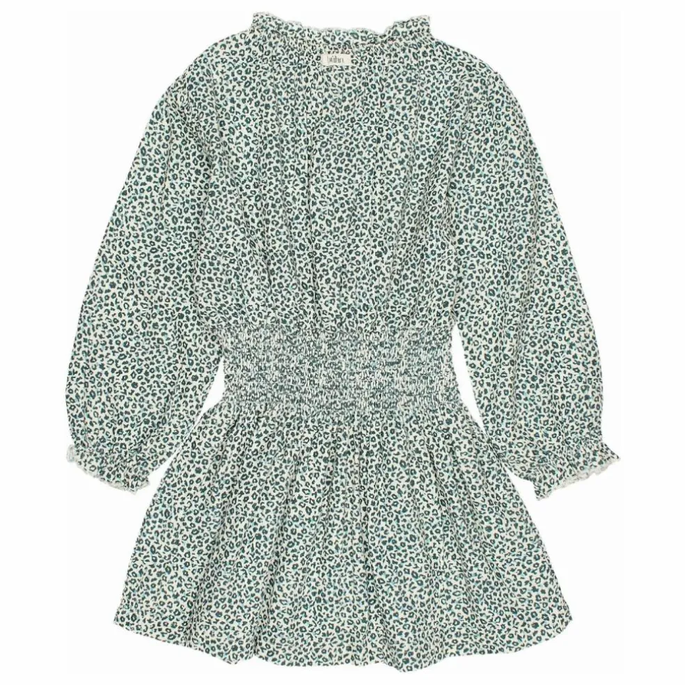 Robe Smockée Volants | Vert Cèdre