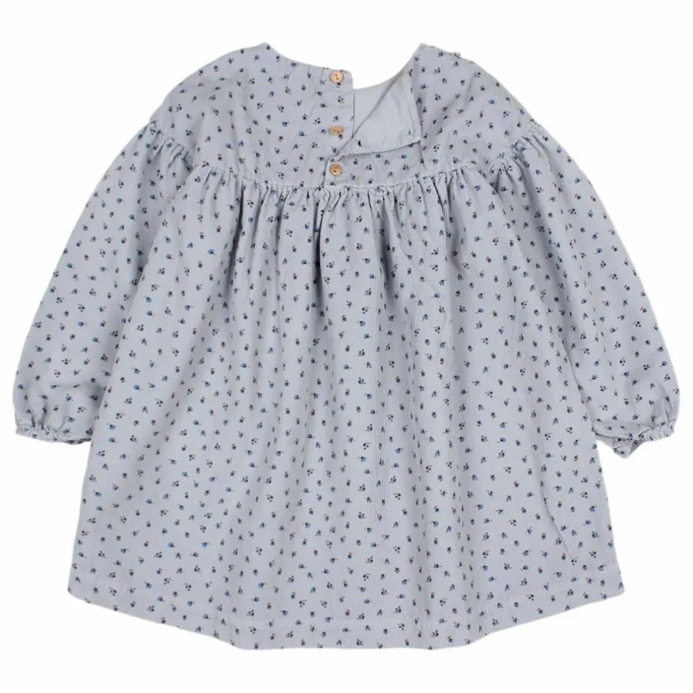 Robe Soft Velours Côtelé Coton Bio | Bleu gris