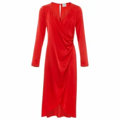 Robe Stretch Satin de Soie | Rouge
