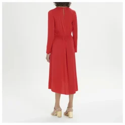 Robe Stretch Satin de Soie | Rouge