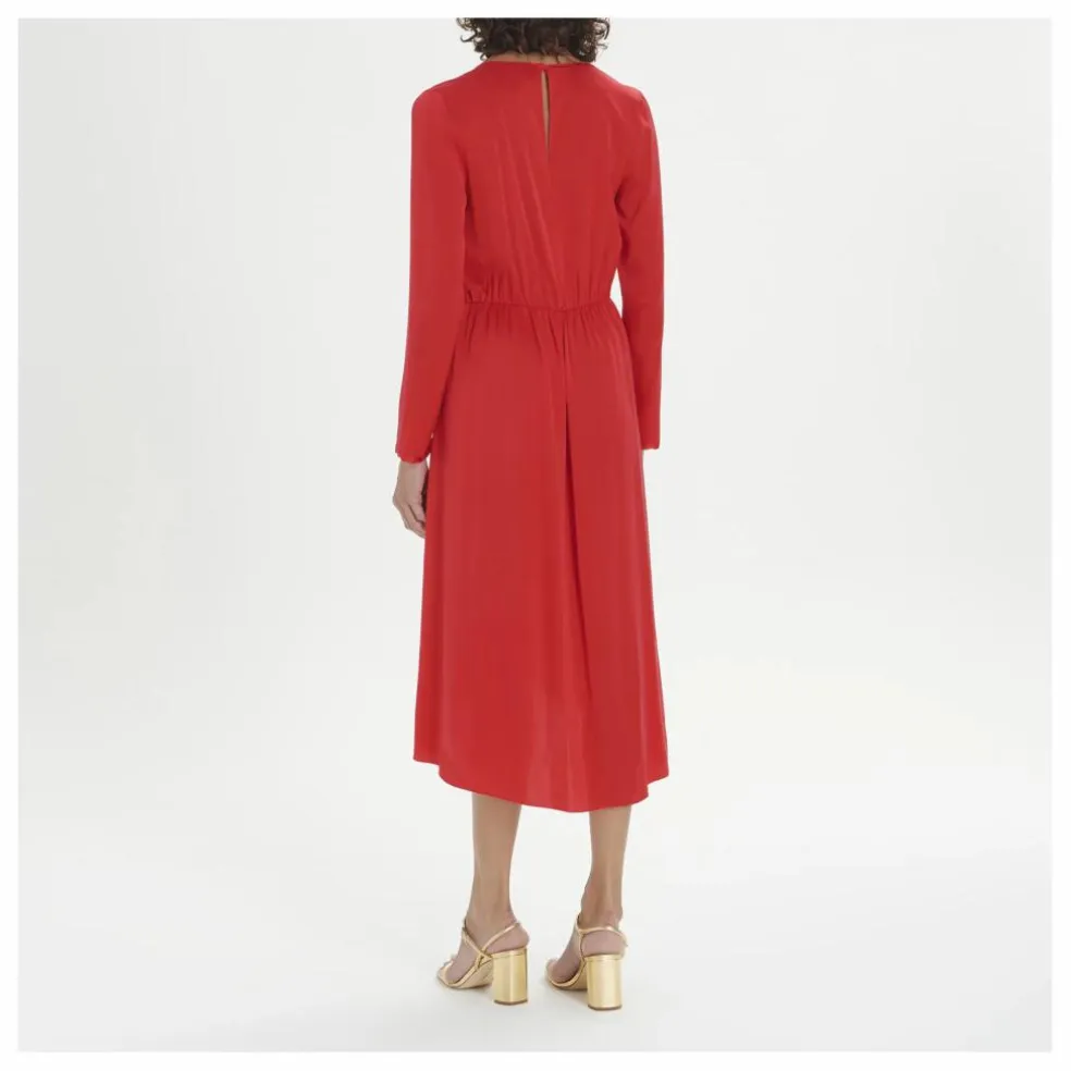 Robe Stretch Satin de Soie | Rouge