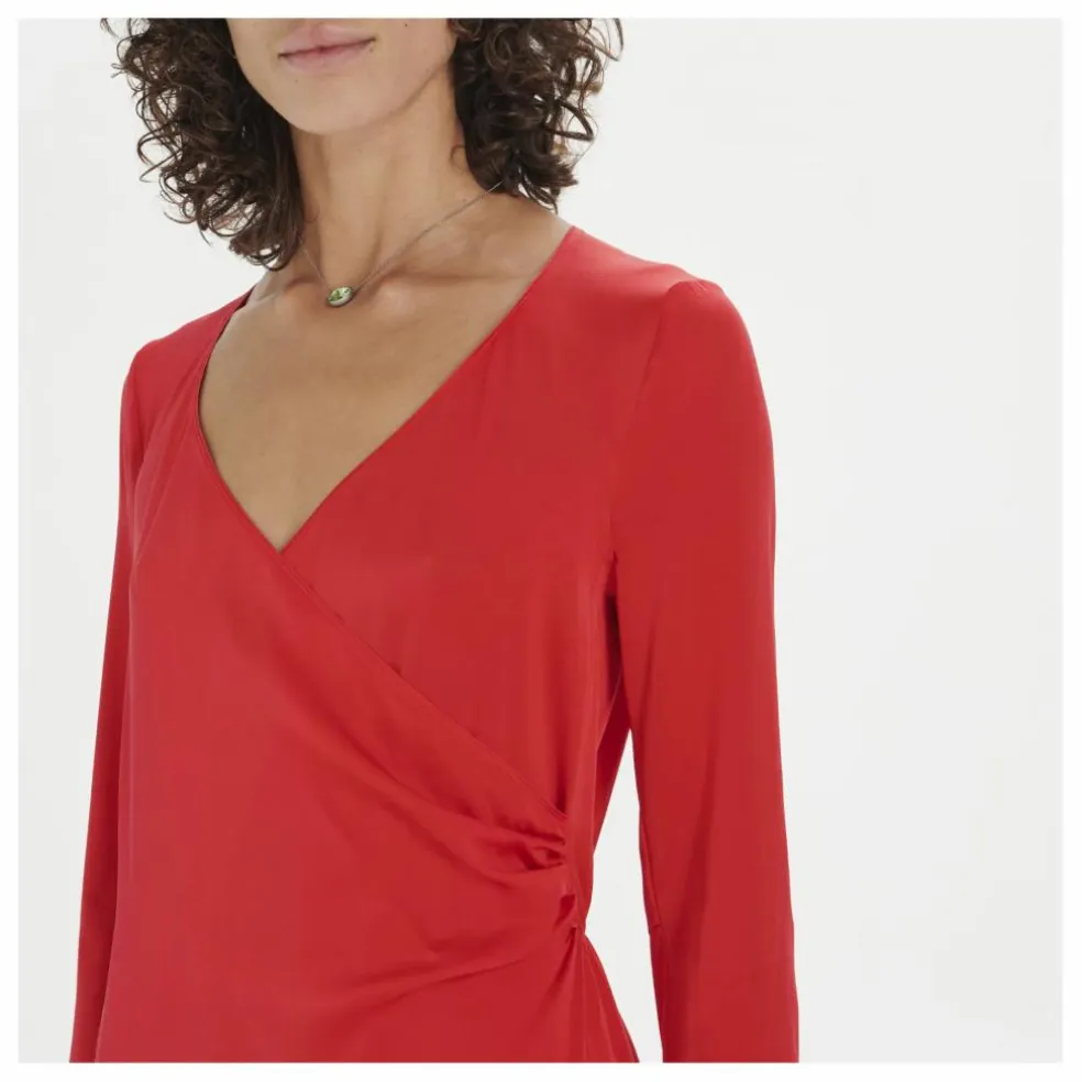 Robe Stretch Satin de Soie | Rouge