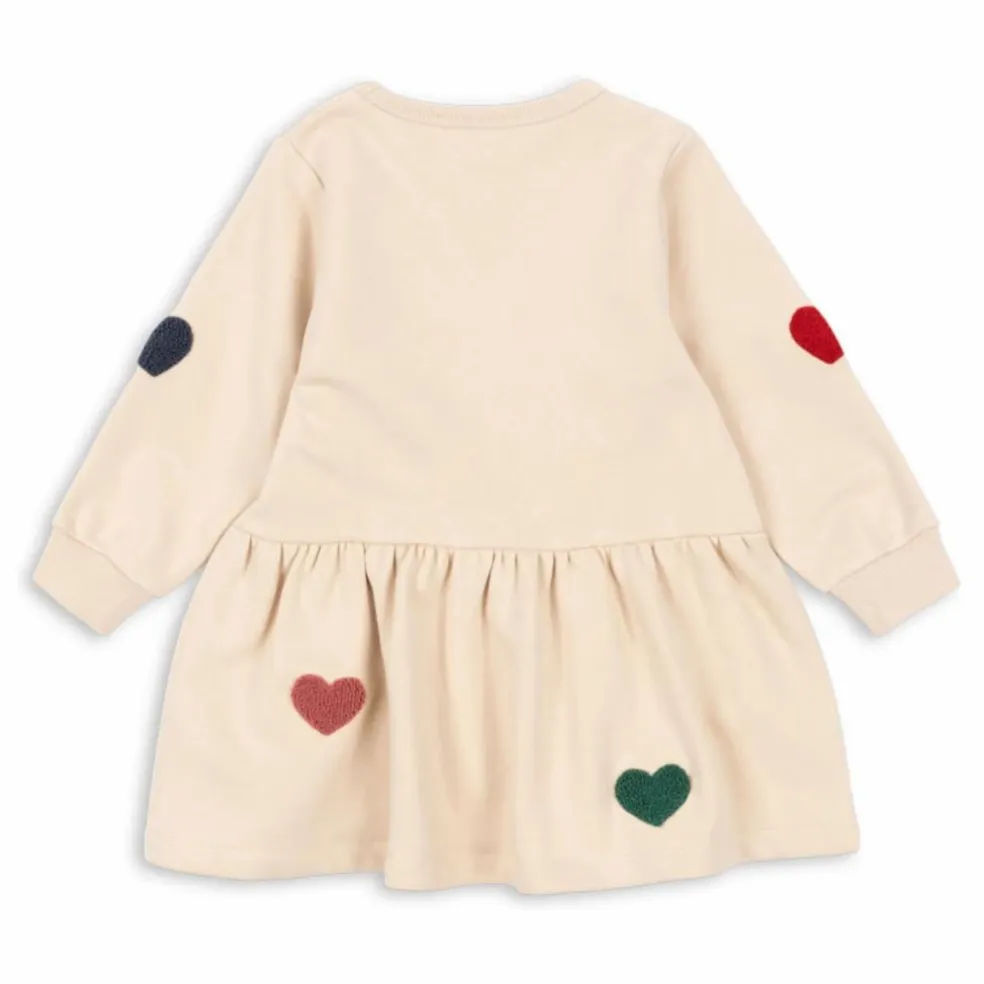 Robe Sweat Lou Cœurs Coton Bio | Rose pêche