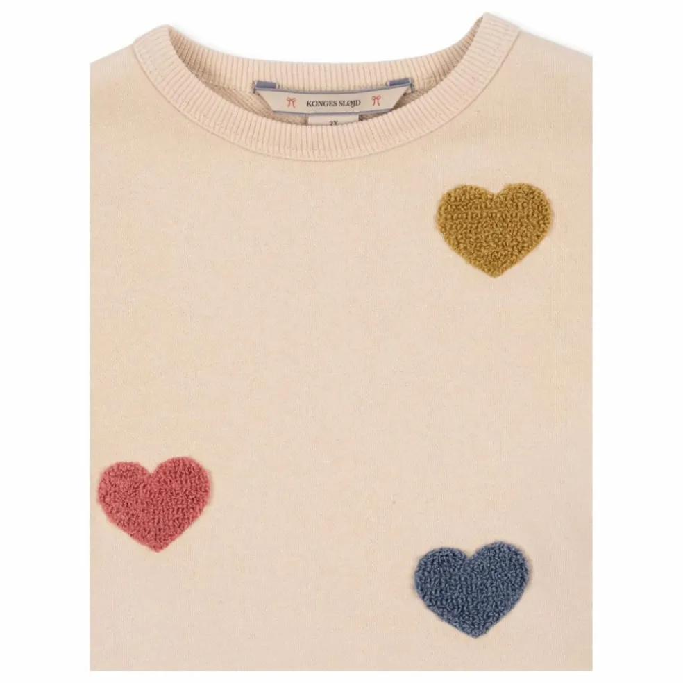 Robe Sweat Lou Cœurs Coton Bio | Rose pêche