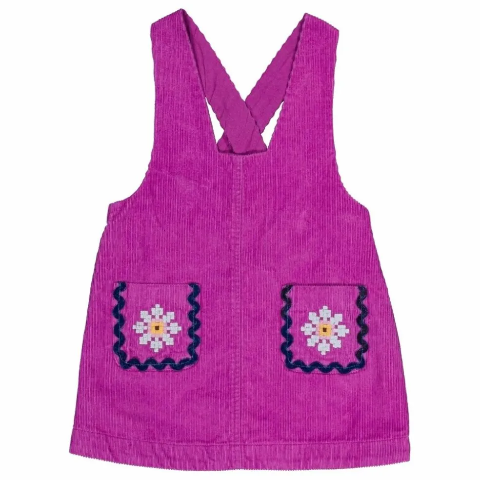 Robe Tablier Christie Velours Côtelé | Rose
