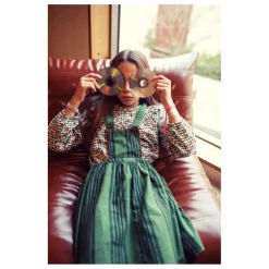 Robe Tablier Rayée Coton Bio | Vert