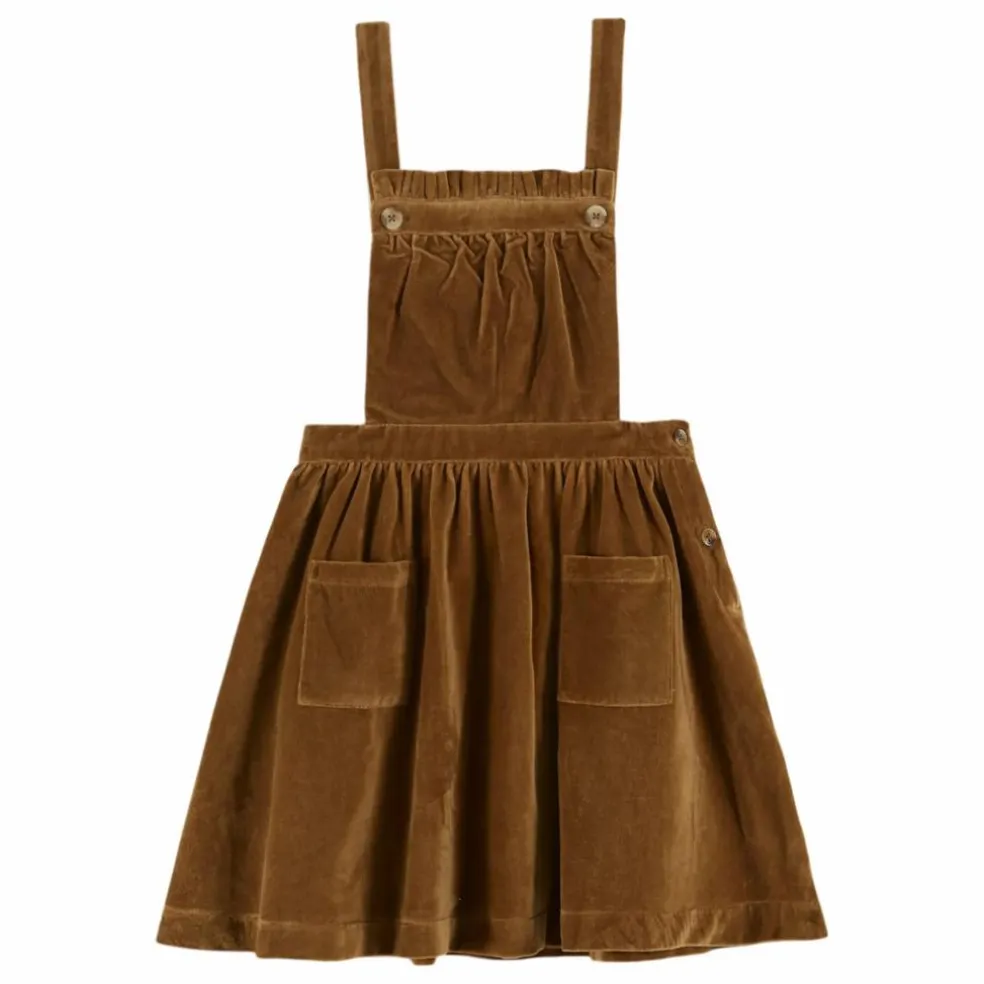Robe Tablier Velours | Bronze
