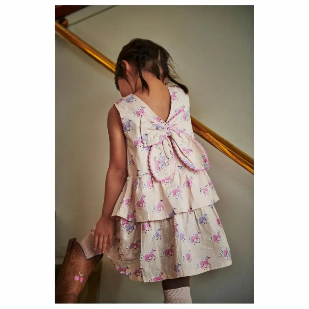 Robe Unicorne Coton Bio | Rose poudré