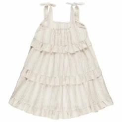 Robe Volant Rayure | Ivoire