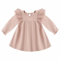 Robe Volants Coton Bio | Rose