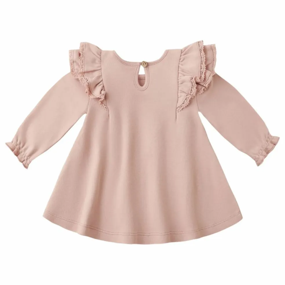 Robe Volants Coton Bio | Rose