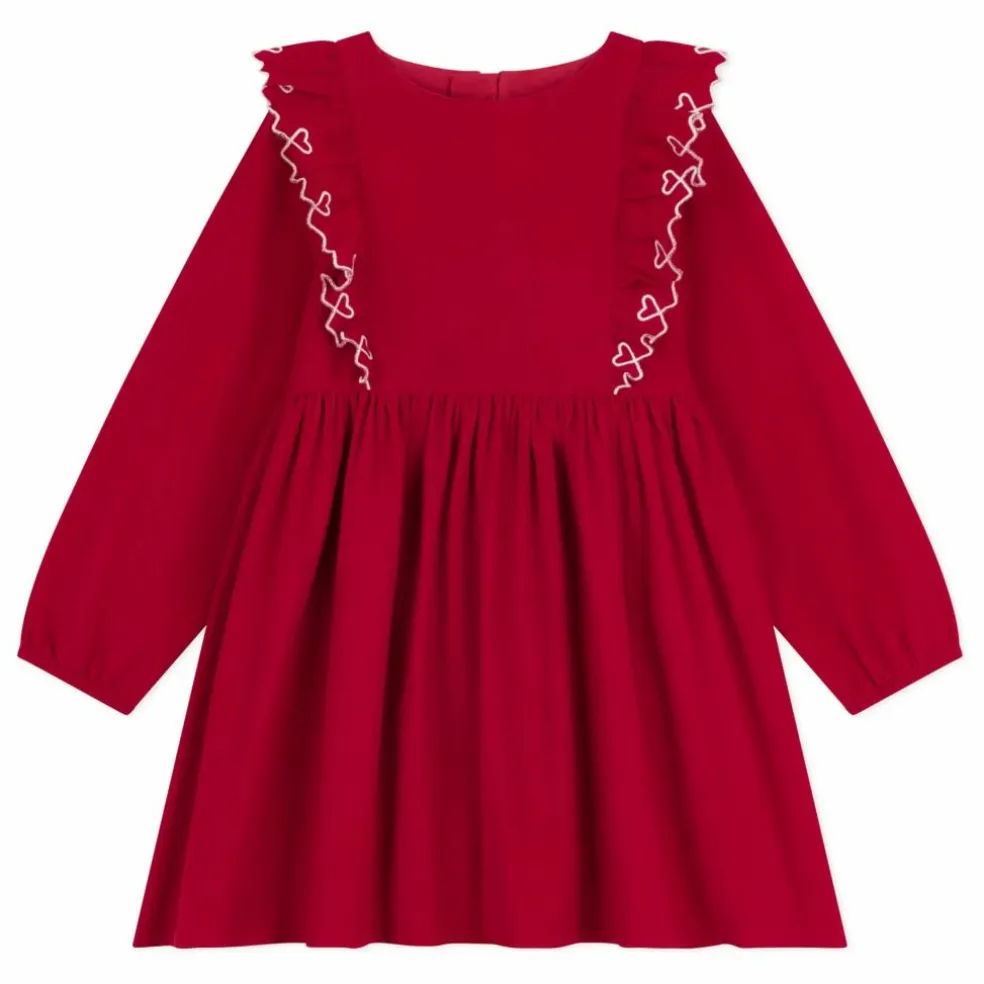 Robe Volants Coton Bio | Rouge